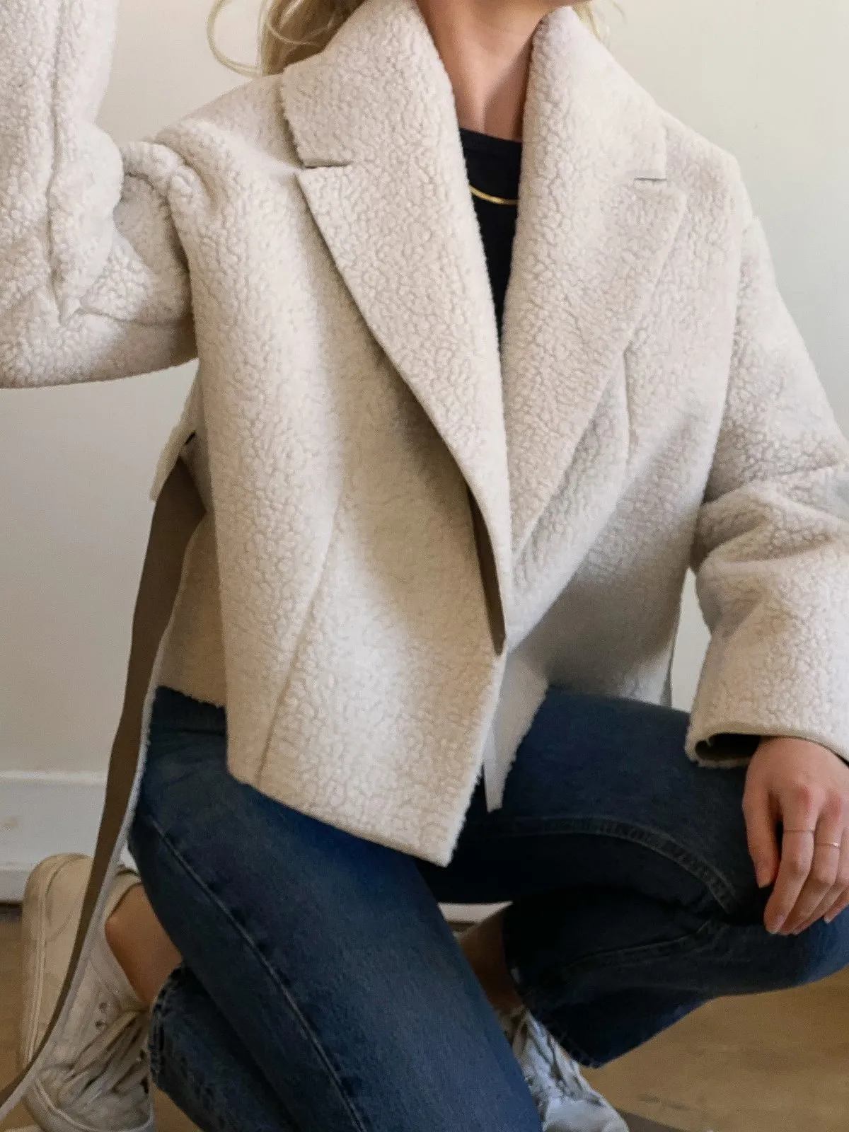 Shearling Short Robe Coat