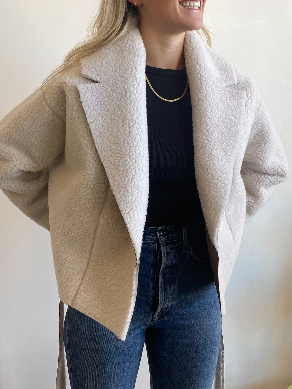 Shearling Short Robe Coat