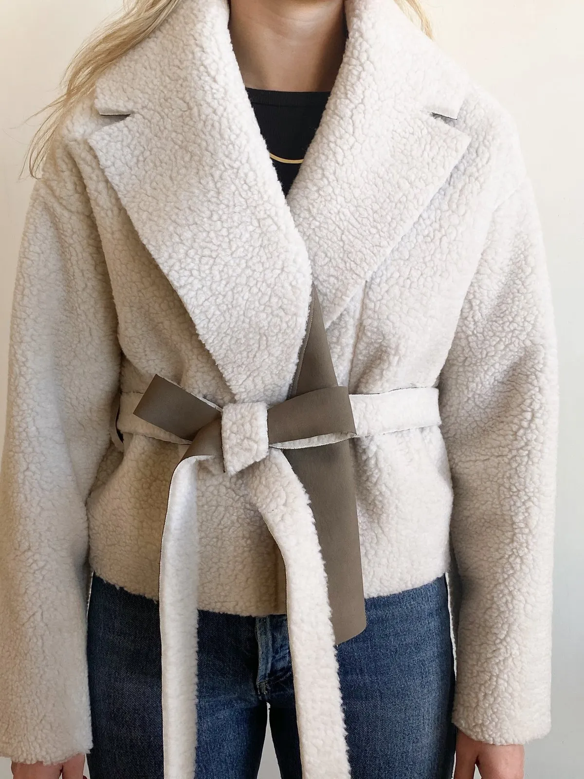 Shearling Short Robe Coat