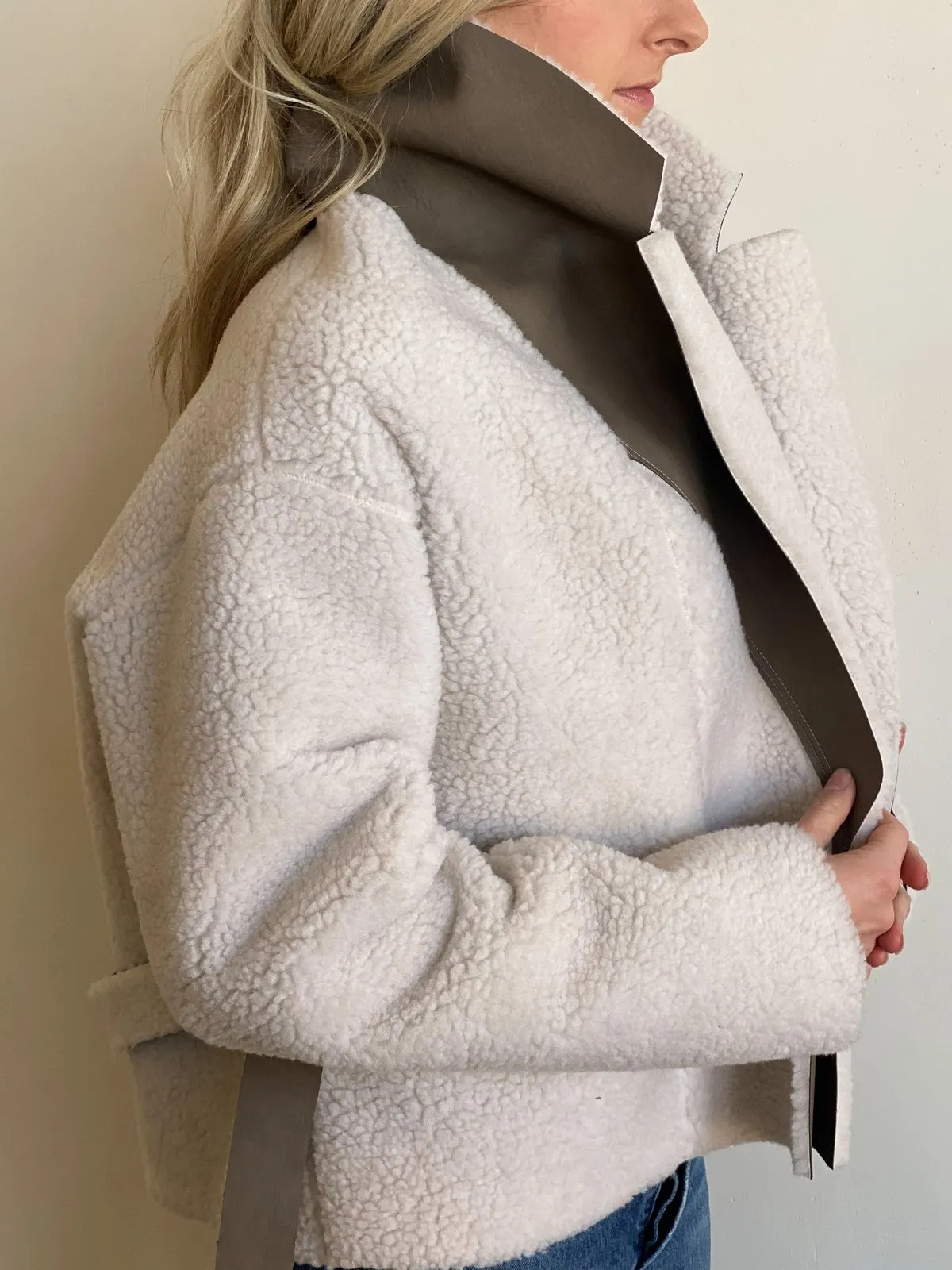 Shearling Short Robe Coat