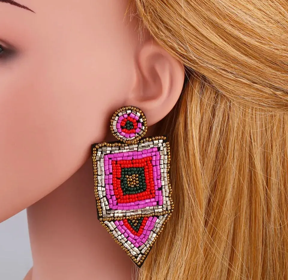 Square Boho Earrings