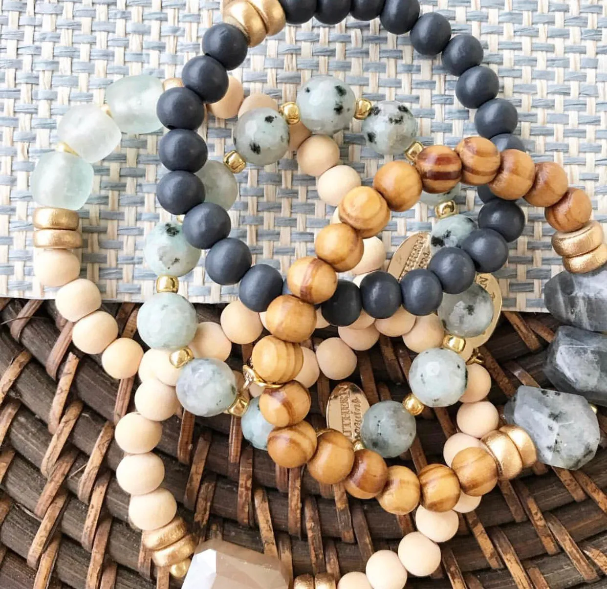 Stormy Skies Beaded Bracelet Stack