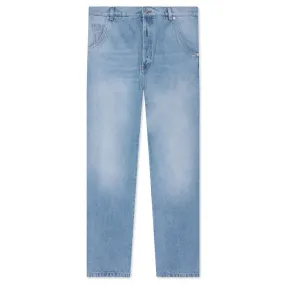 Straight Monogram Denim Pants - Blue