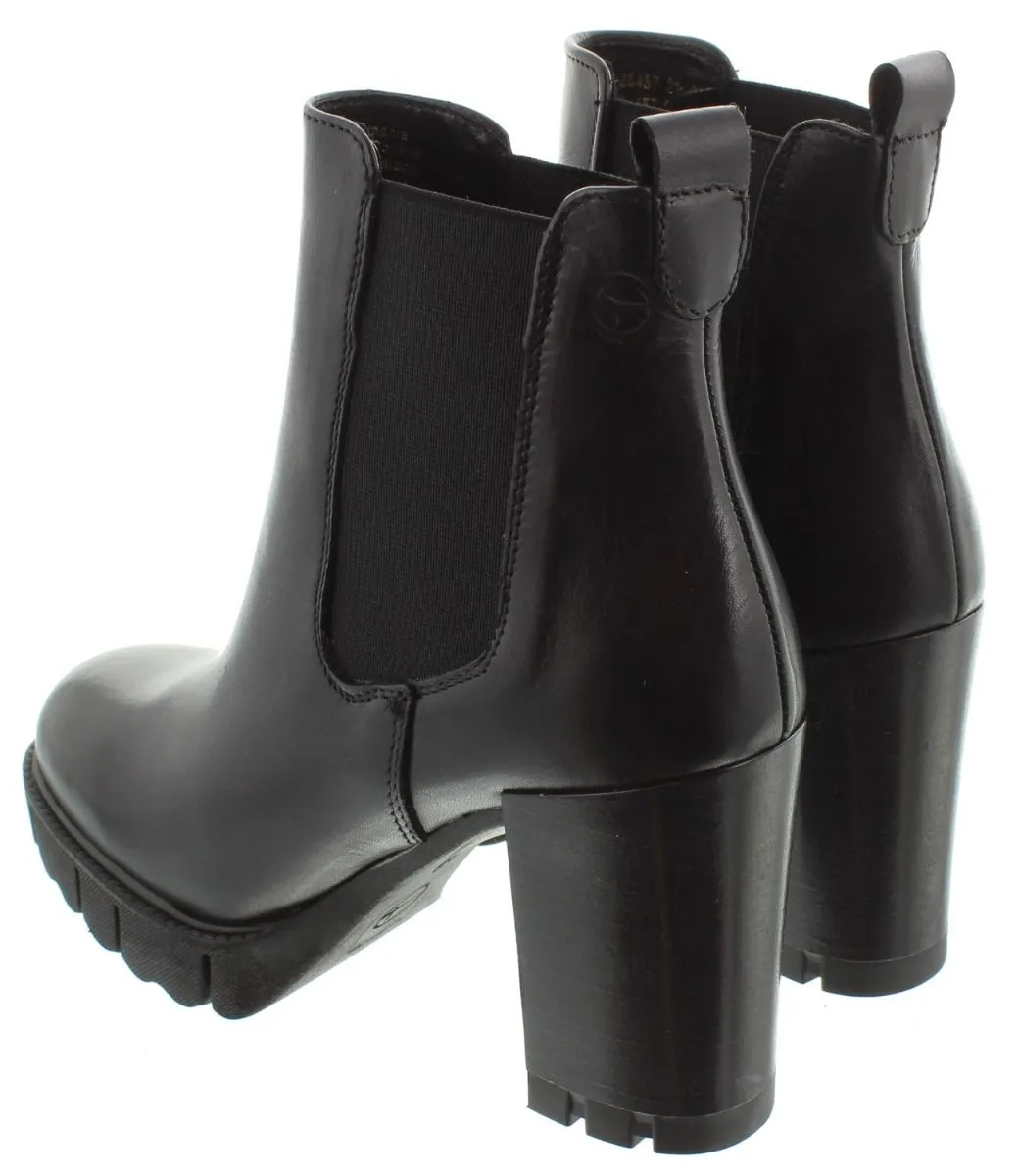 TAMARIS Ladies 25457 Heel Ankle Boots In Black