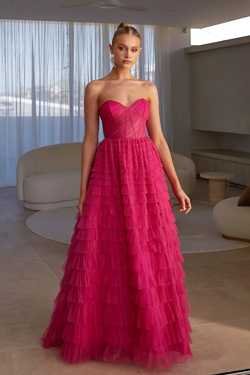 TANIA OLSEN Derya Dress (Hot Pink)