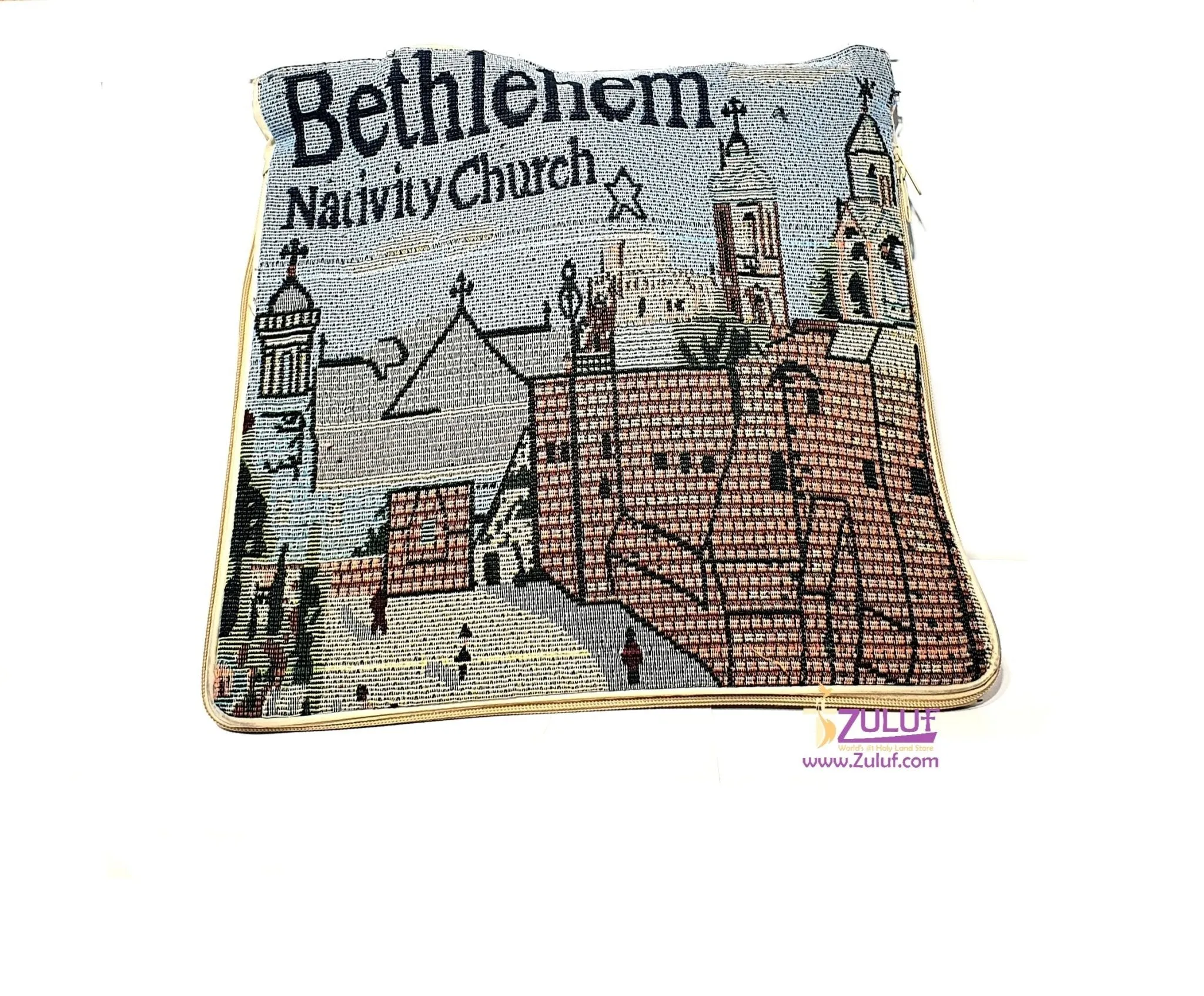 Textile Holy Land Handbag Zipper Purse Zipper Cloth Handmade Jerusalem Camel Bag Size: 34cm / 13.4 x 35cm / 13.8 with Zuluf Cert