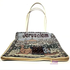 Textile Holy Land Handbag Zipper Purse Zipper Cloth Handmade Jerusalem Camel Bag Size: 34cm / 13.4 x 35cm / 13.8 with Zuluf Cert