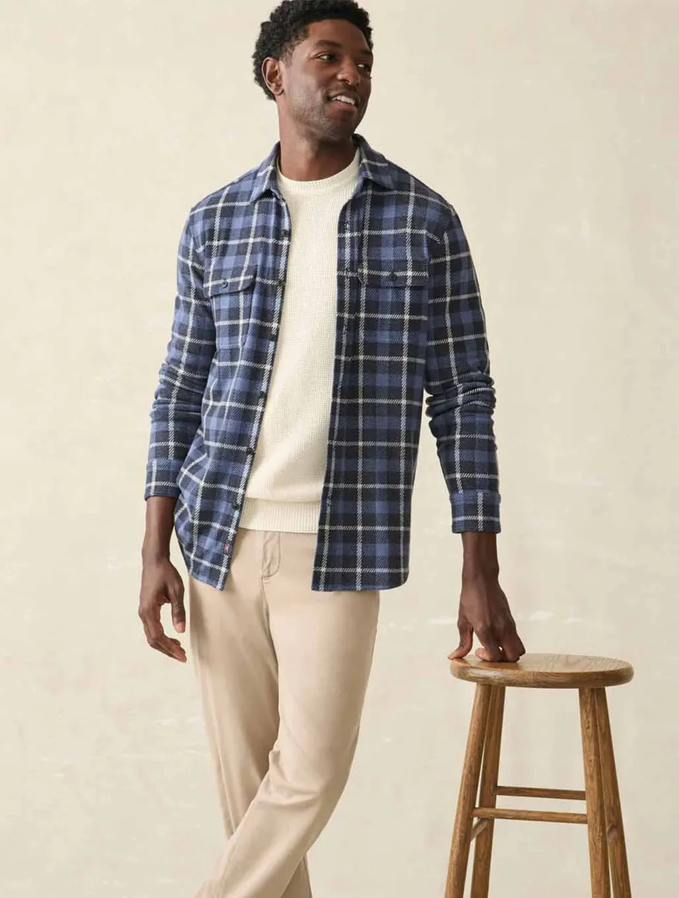 The Legend Plaid Sweater Shirt | Faherty