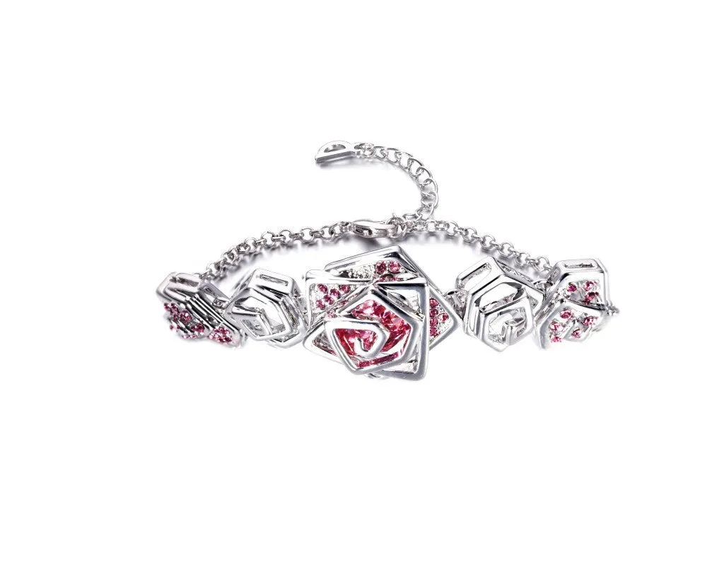 The trendy fun shaped rose flower bracelet