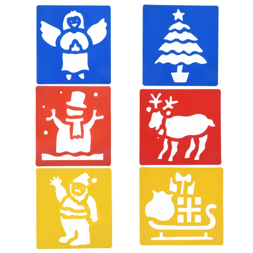 tibetara About 14*15cm Christmas Stencil Custom Stencil plastic Stencil Art Merry Christmas journal stencils 6 each/lot