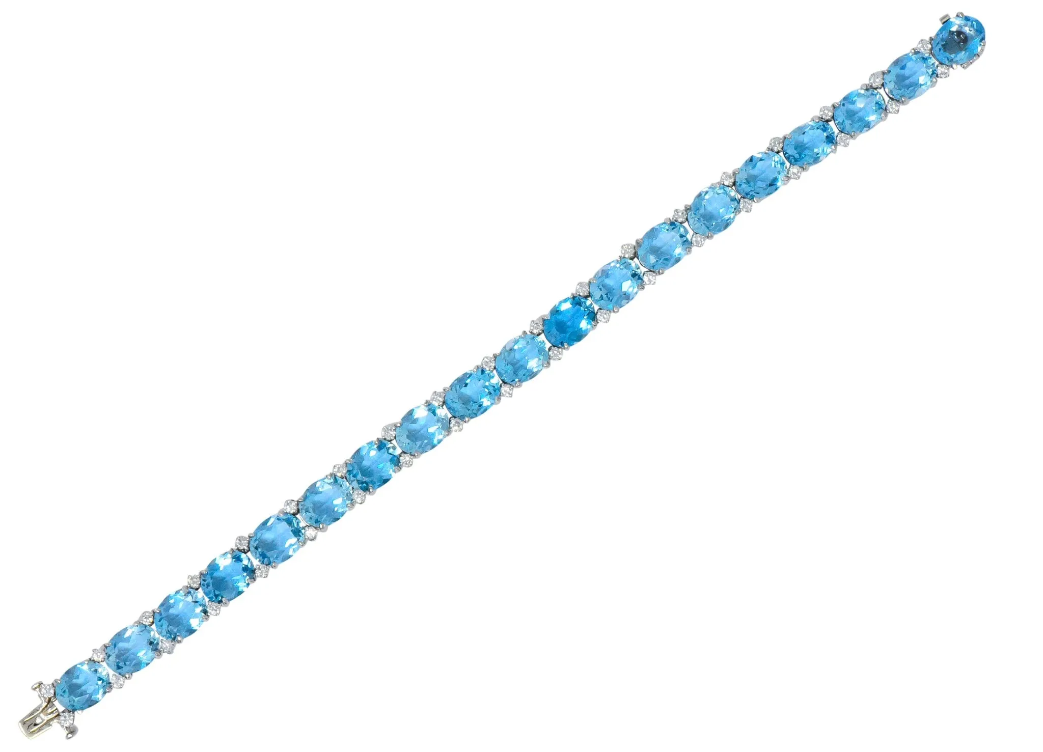 Tiffany & Co. 32.42 CTW Aquamarine Diamond Platinum Bracelet