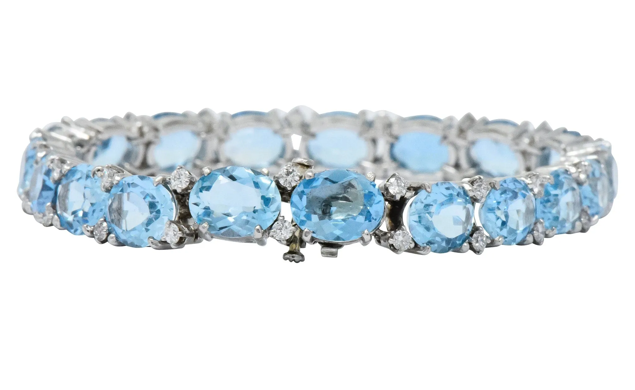 Tiffany & Co. 32.42 CTW Aquamarine Diamond Platinum Bracelet