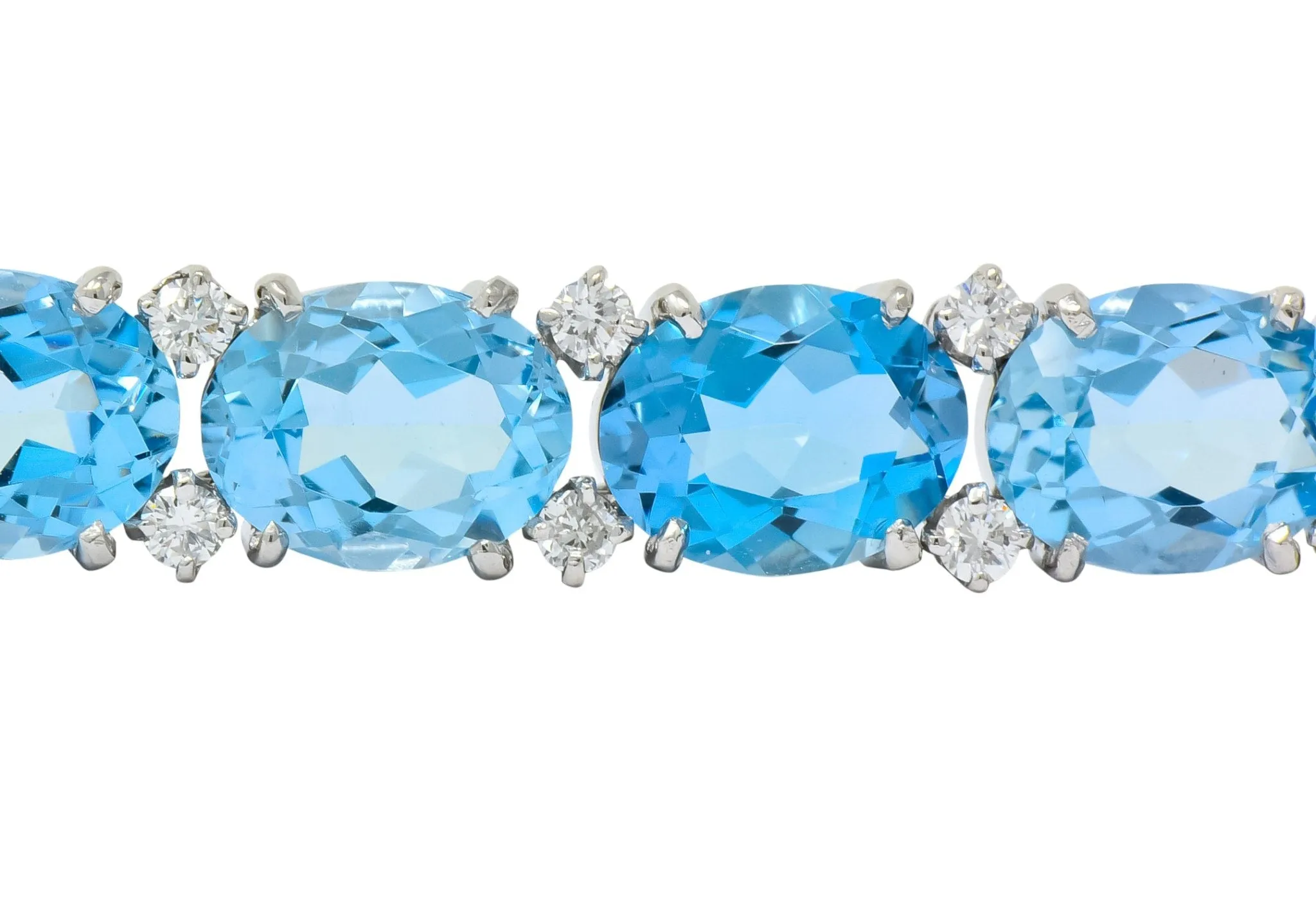 Tiffany & Co. 32.42 CTW Aquamarine Diamond Platinum Bracelet