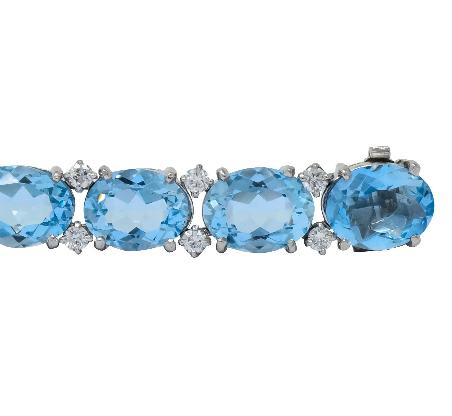 Tiffany & Co. 32.42 CTW Aquamarine Diamond Platinum Bracelet