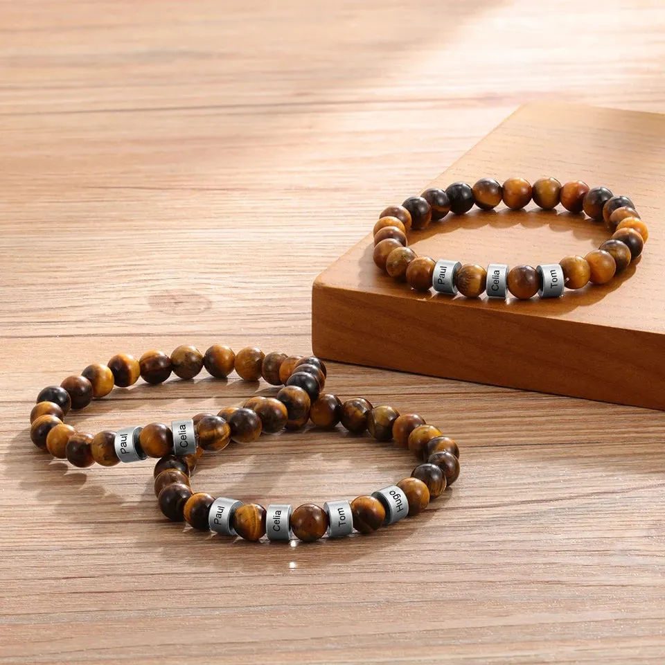 Triple Protection Tigers Eye Obsidian Hematite Bracelet