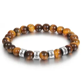 Triple Protection Tigers Eye Obsidian Hematite Bracelet