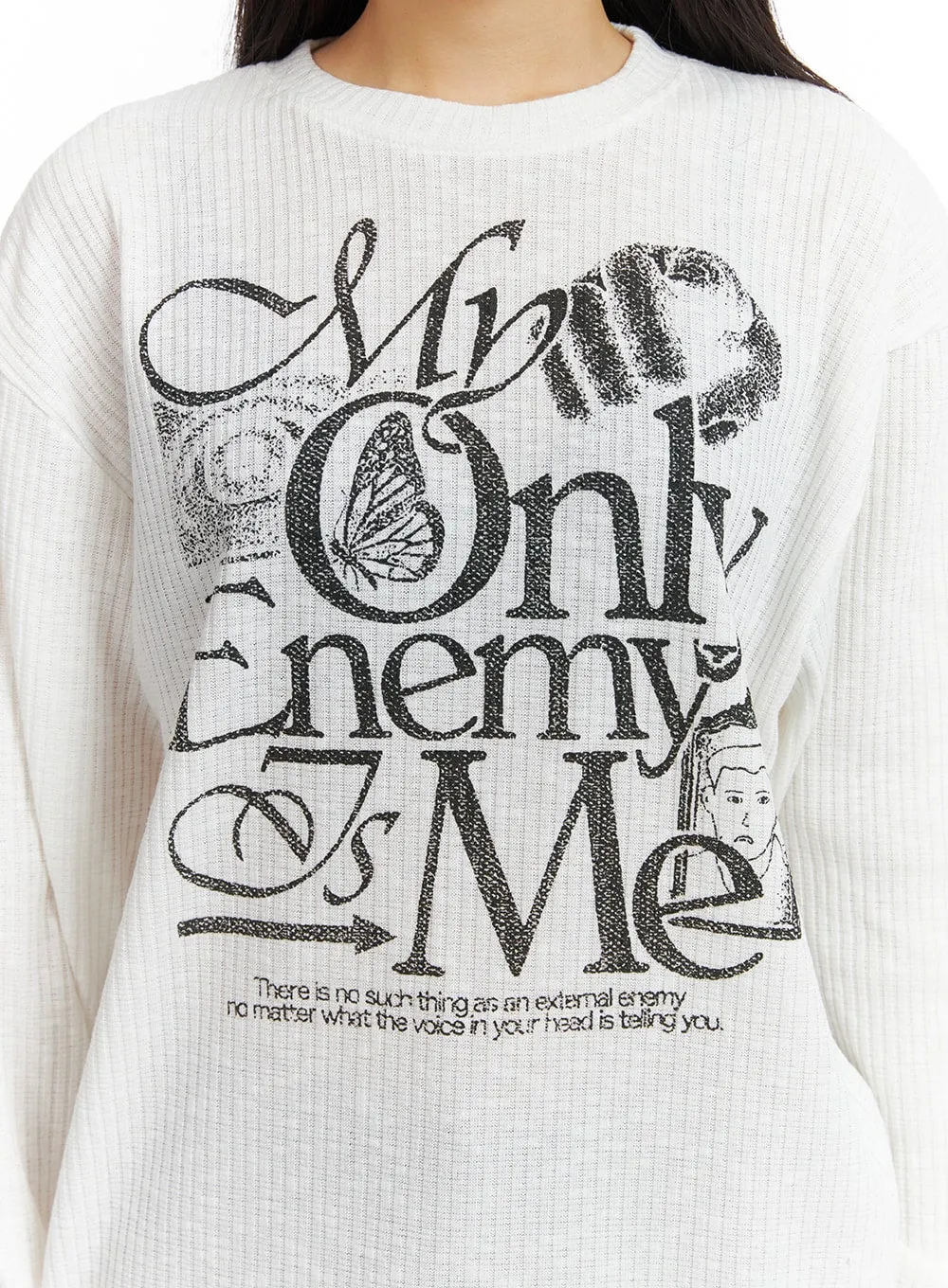 Unisex Graphic Lettering Long Sleeve CM418