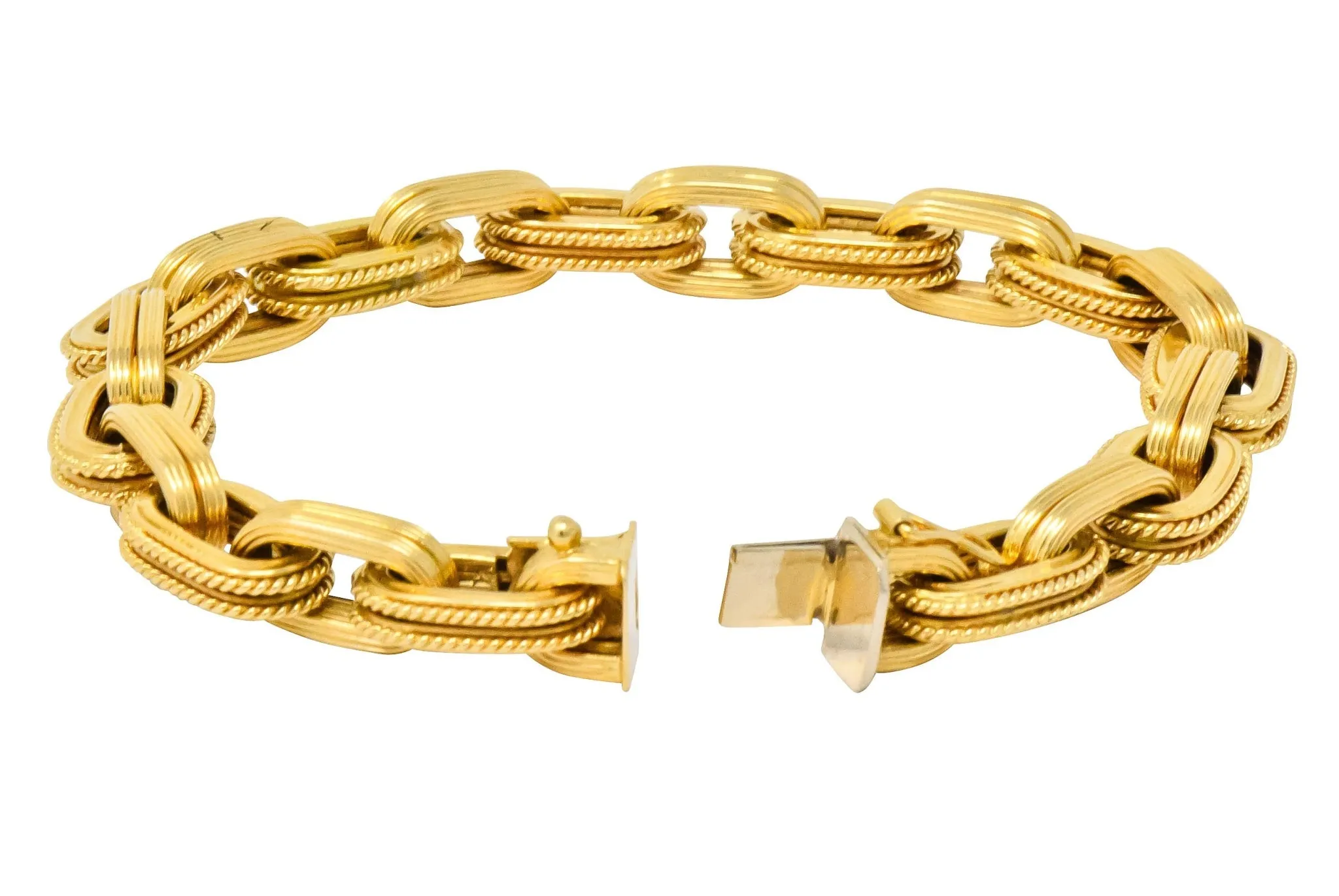 Vintage 18 Karat Gold Elongated Link Bracelet