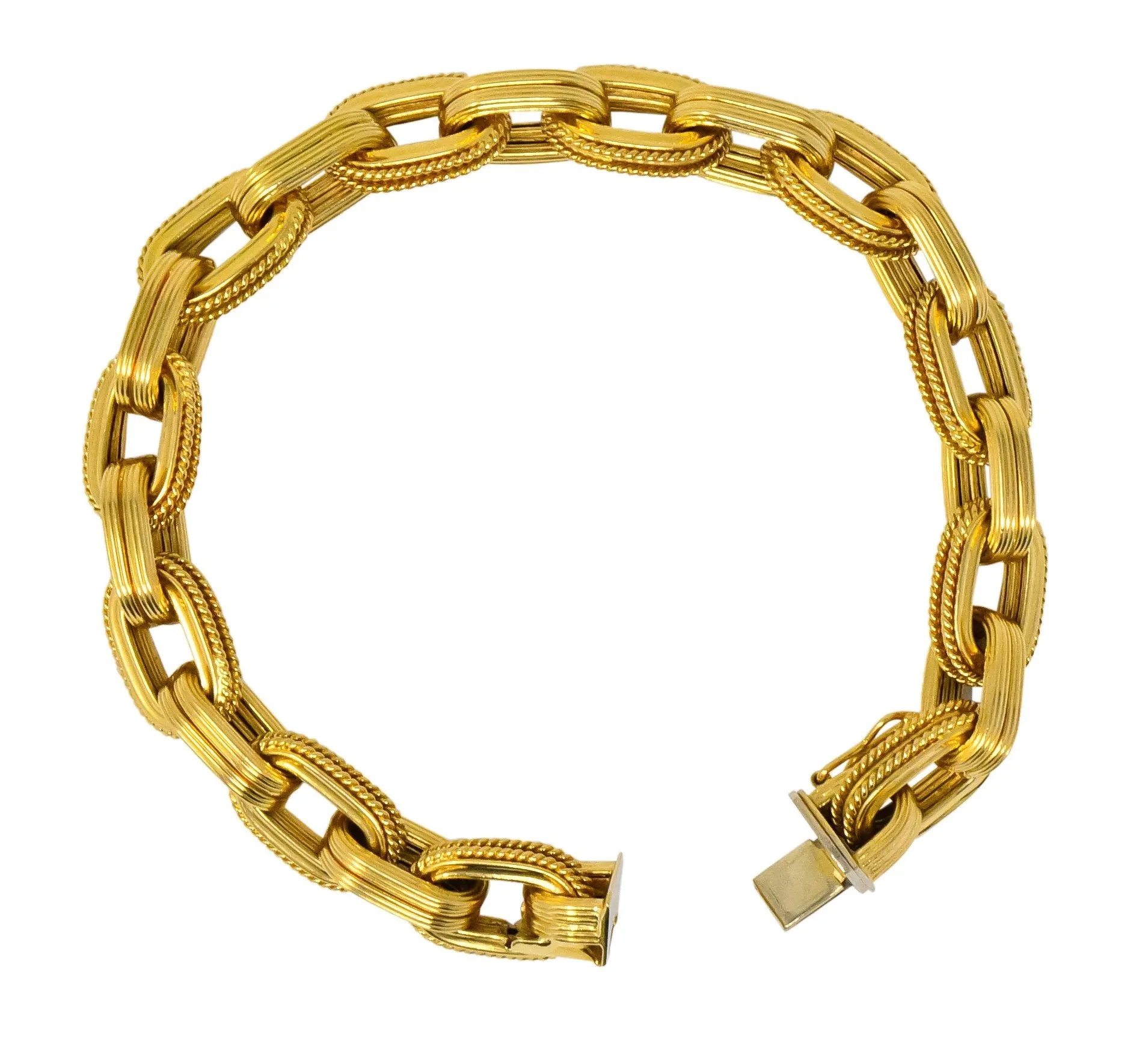 Vintage 18 Karat Gold Elongated Link Bracelet