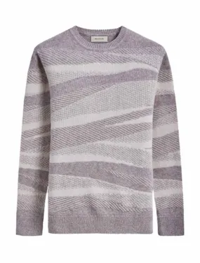 Wavy Stripe Crew Neck Sweater | Bugatchi