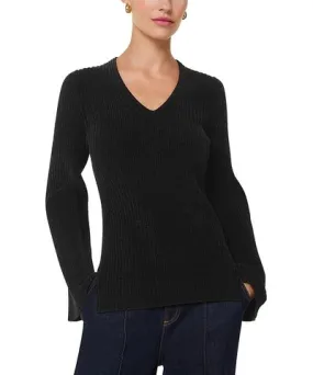 Whistles Chenille V Neck Knit Sweater