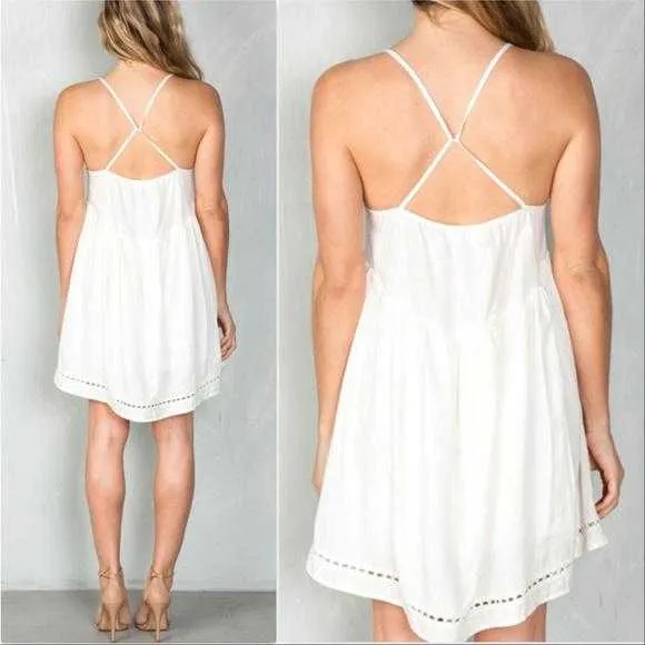 White Boho Summer Mini Dress