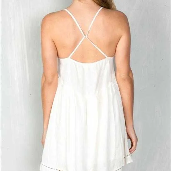 White Boho Summer Mini Dress