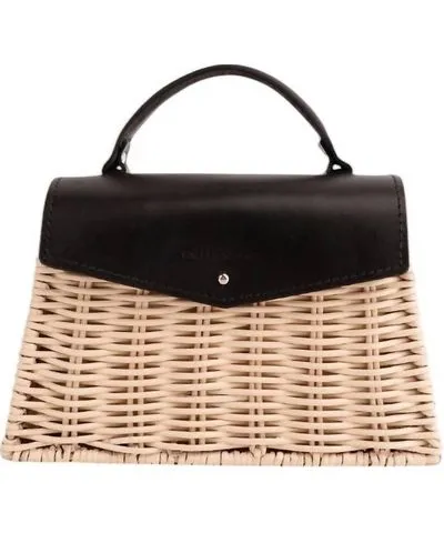 Wicker Wings Women's Sansan Bag In Black/natural