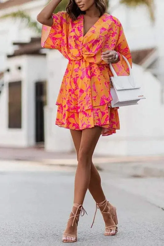 Women's Western Geometric Print Five sleeve Dress