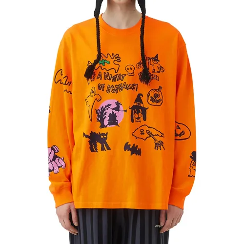 YESEYESEE  |Unisex Street Style Halloween Logo T-Shirts