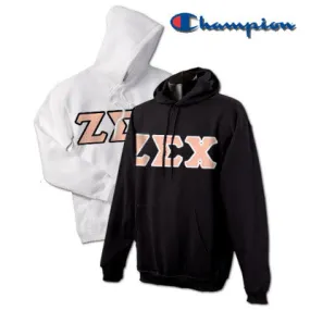 Zeta Sigma Chi Champion Powerblend Hoodie, 2-Pack Bundle Deal - Champion S700 - TWILL