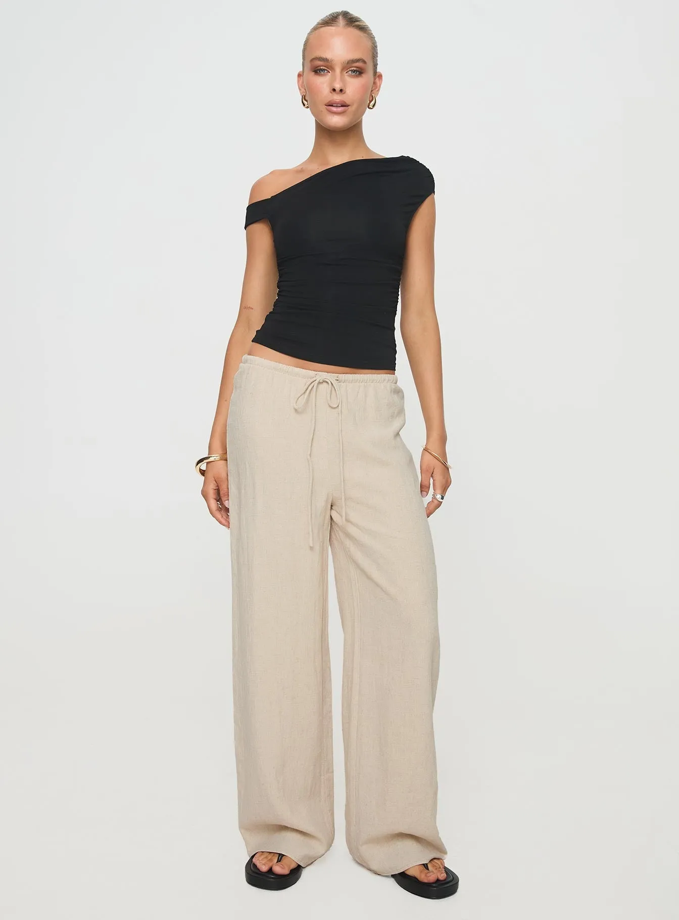 Zodiac Linen Blend Pants Beige