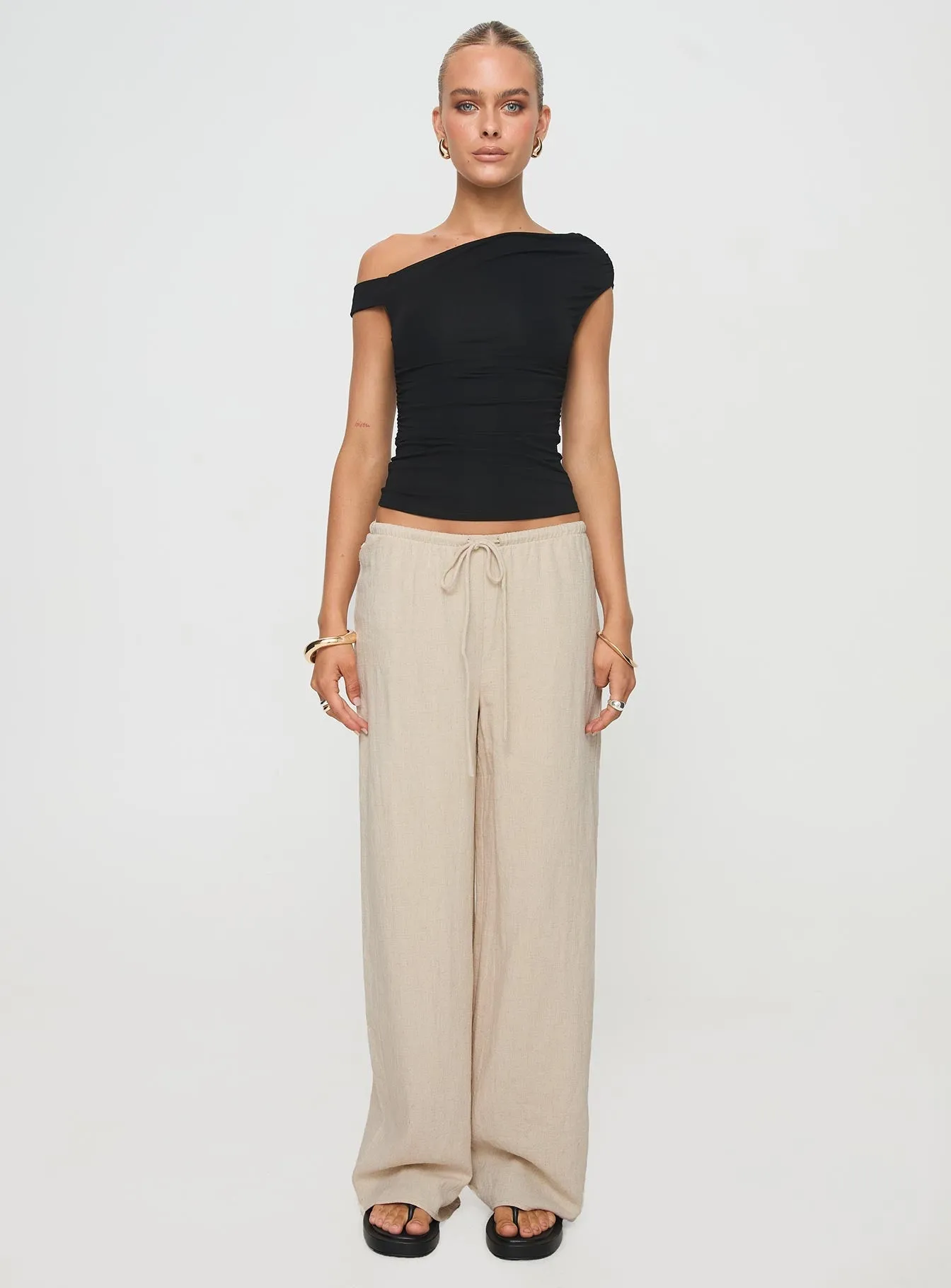 Zodiac Linen Blend Pants Beige