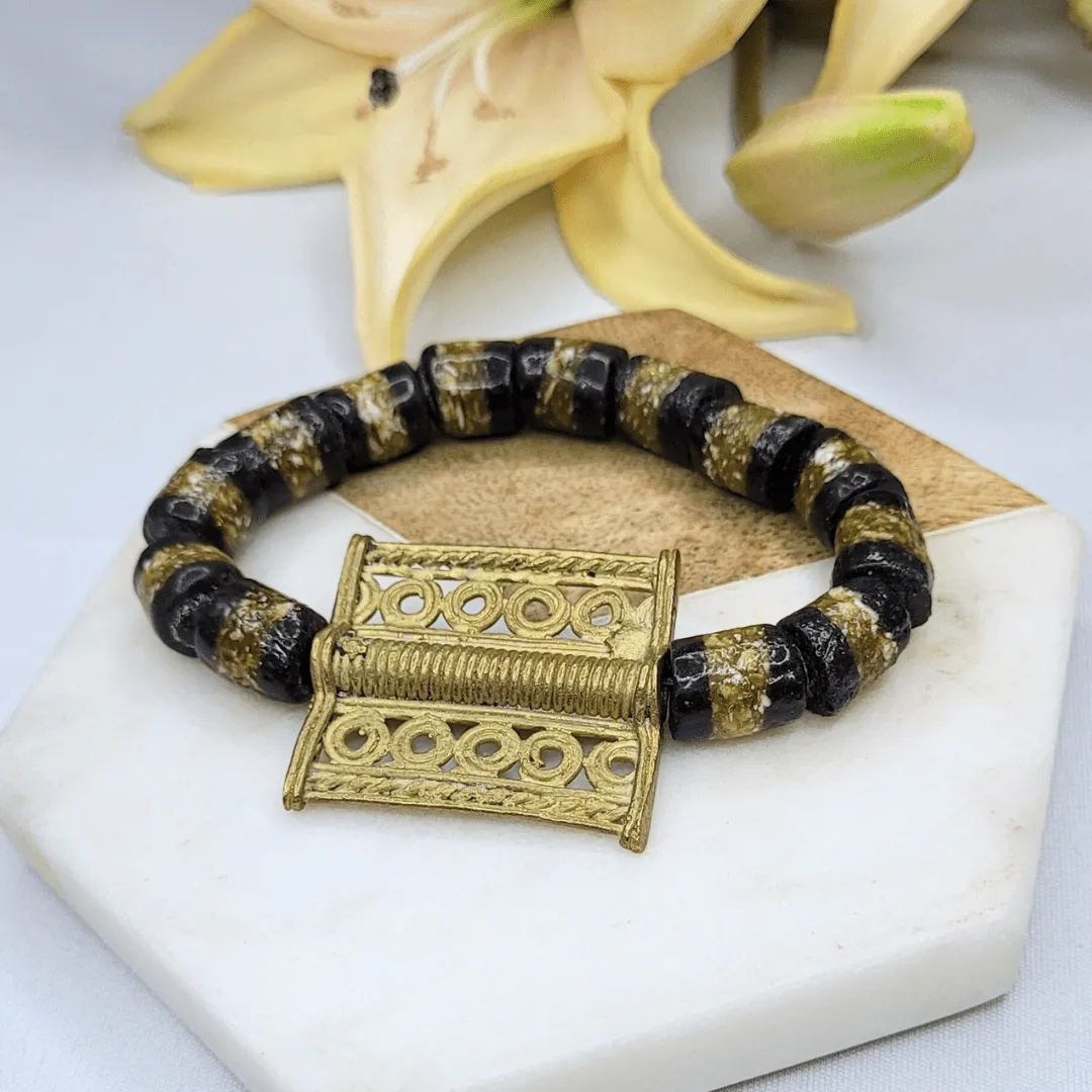 Zulana -  Dark Coffee | Sustainable Bracelet | African Recycled Glass