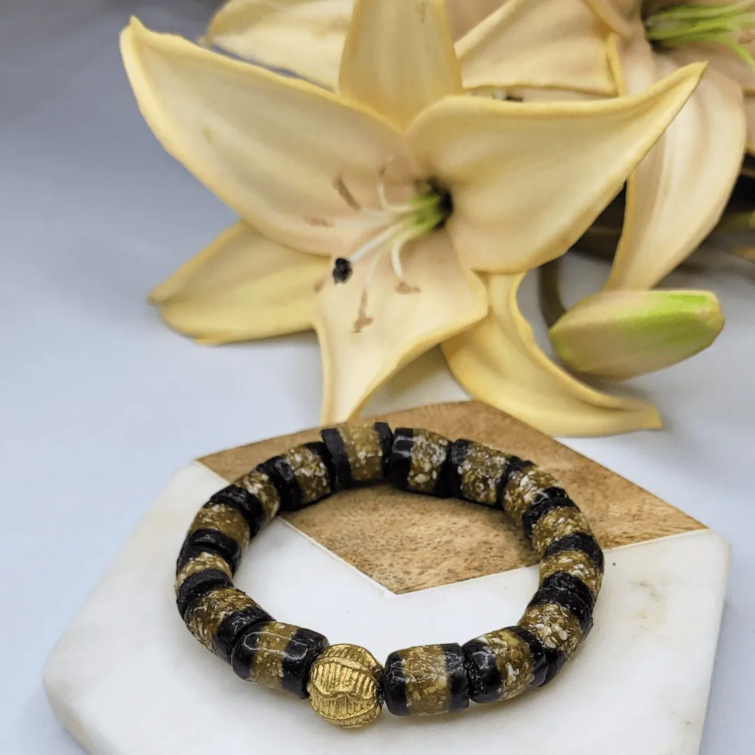 Zulana -  Dark Coffee | Sustainable Bracelet | African Recycled Glass