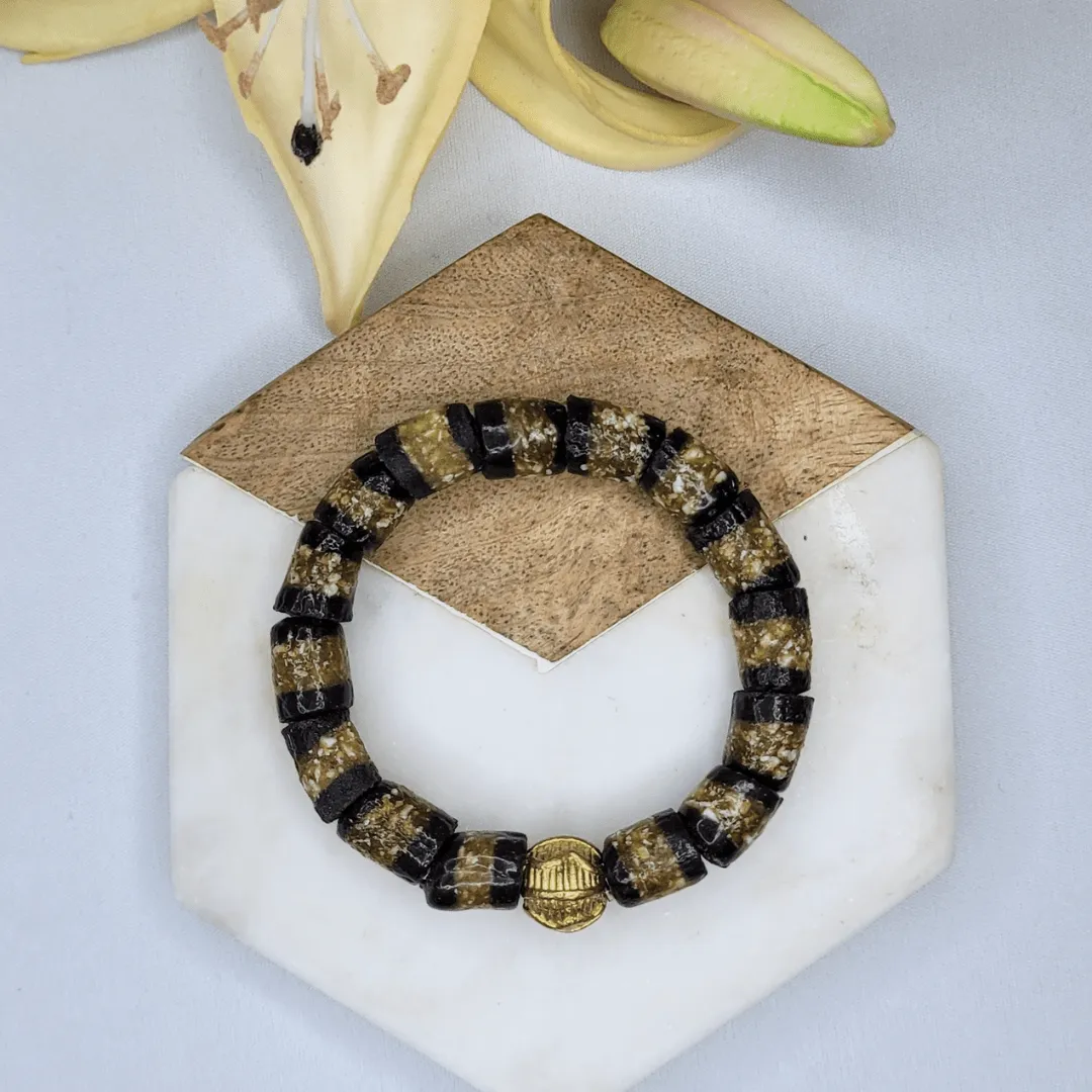 Zulana -  Dark Coffee | Sustainable Bracelet | African Recycled Glass