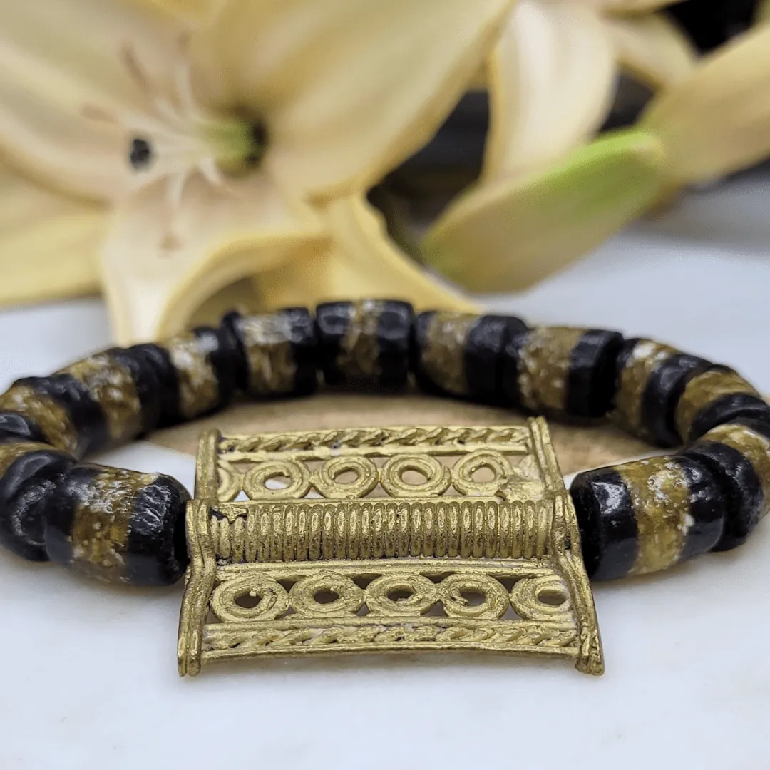 Zulana -  Dark Coffee | Sustainable Bracelet | African Recycled Glass