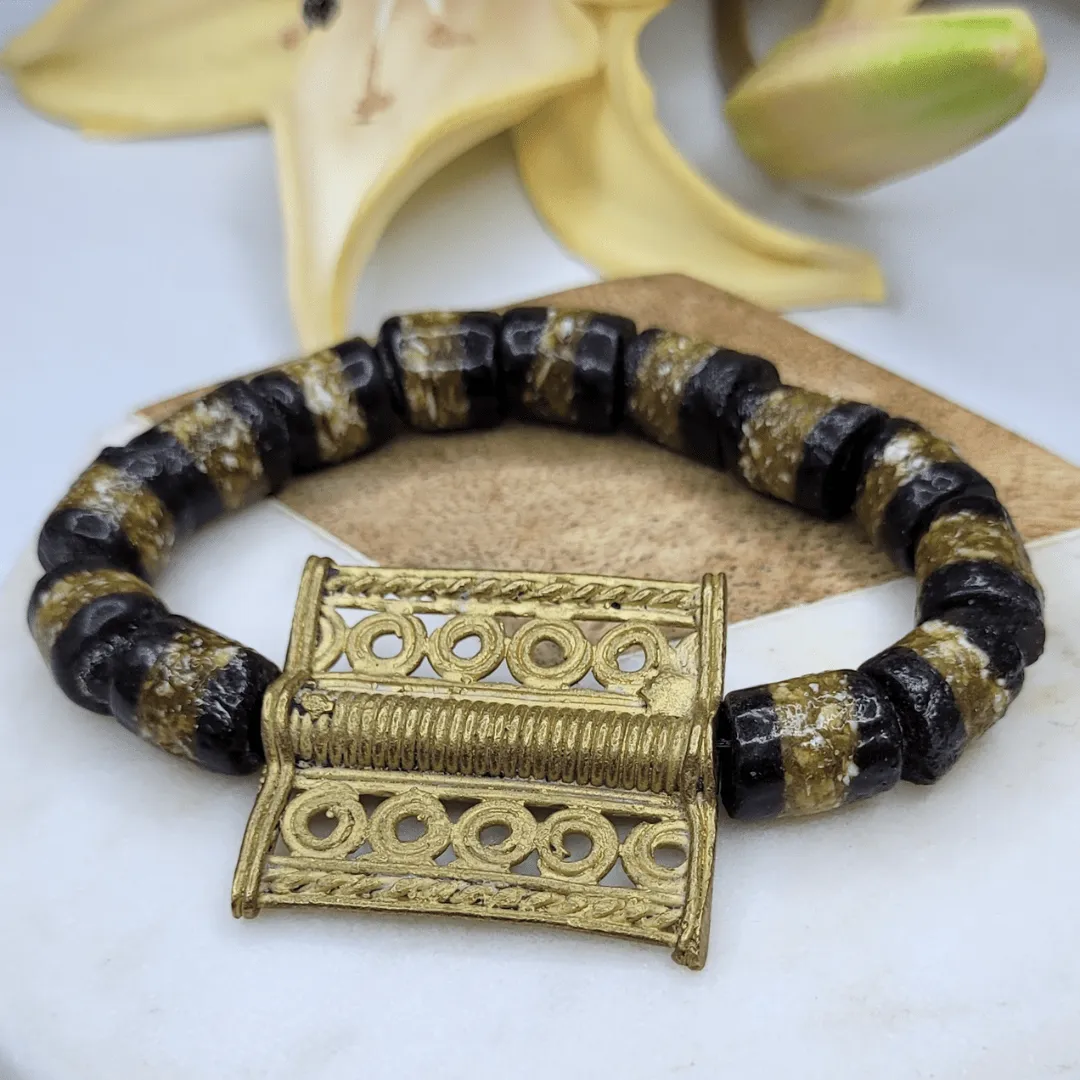 Zulana -  Dark Coffee | Sustainable Bracelet | African Recycled Glass