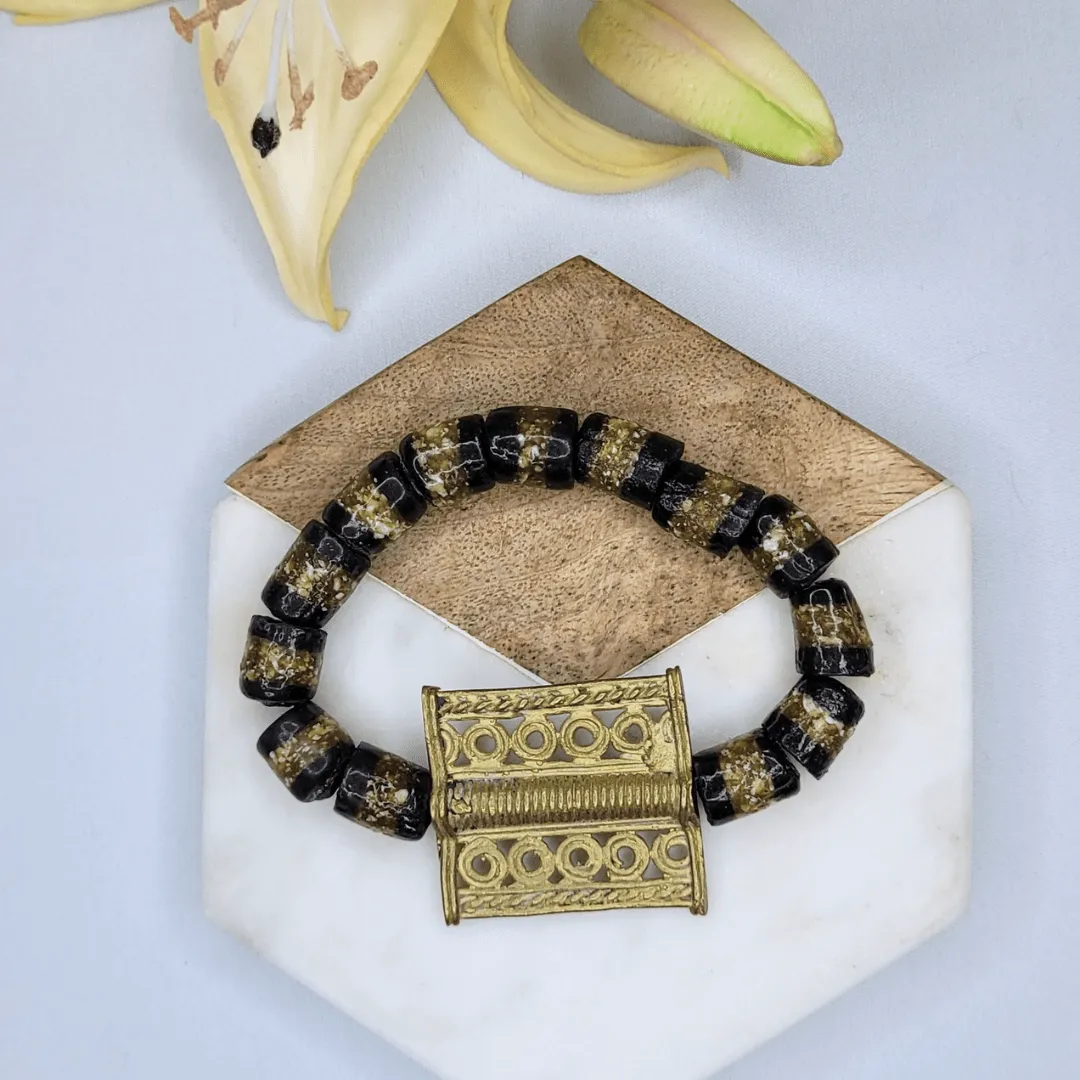 Zulana -  Dark Coffee | Sustainable Bracelet | African Recycled Glass